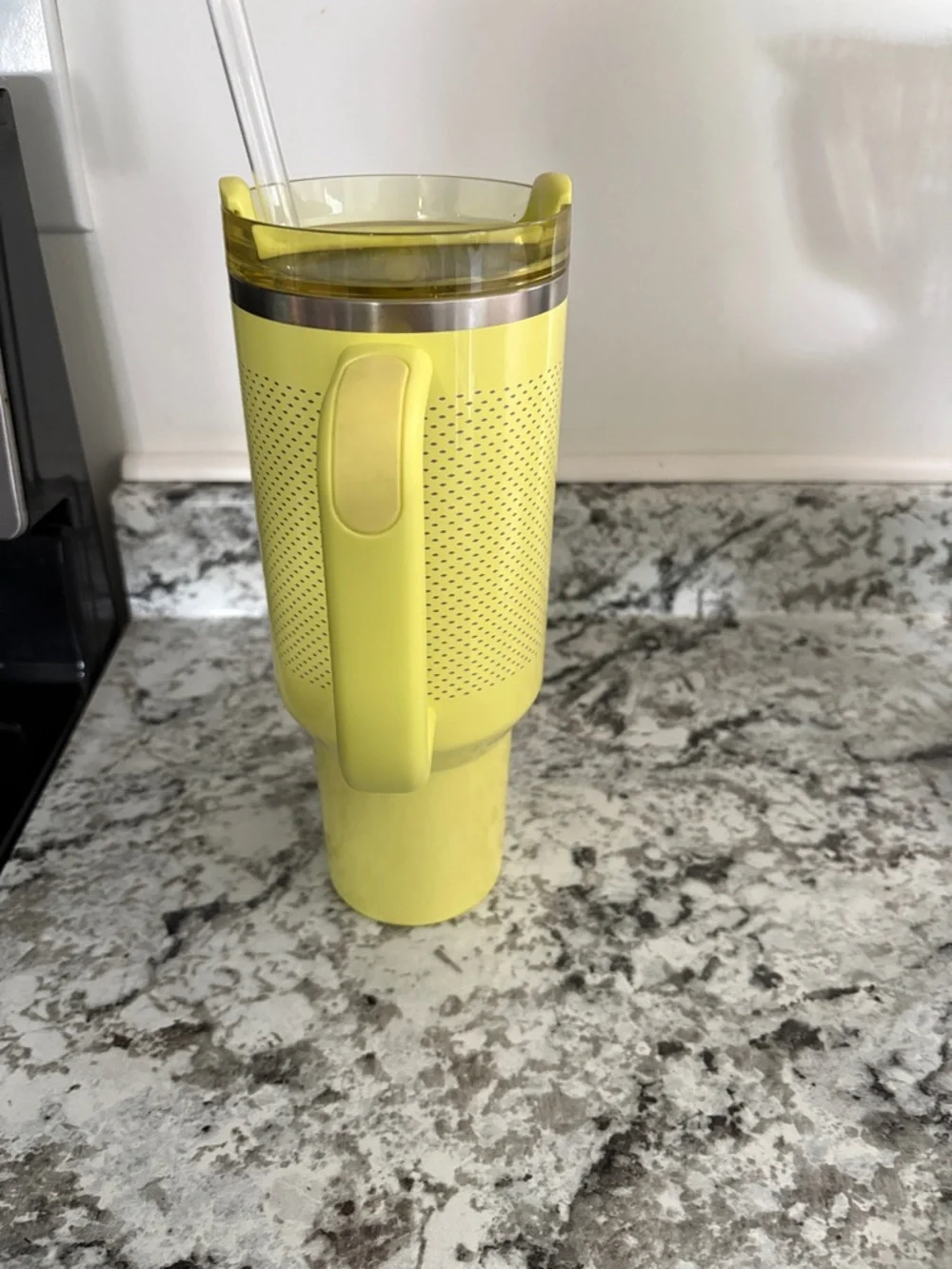 Stanley Yellow Insulated Travel Mug with Handle and Straw - Picture 2 of 7
